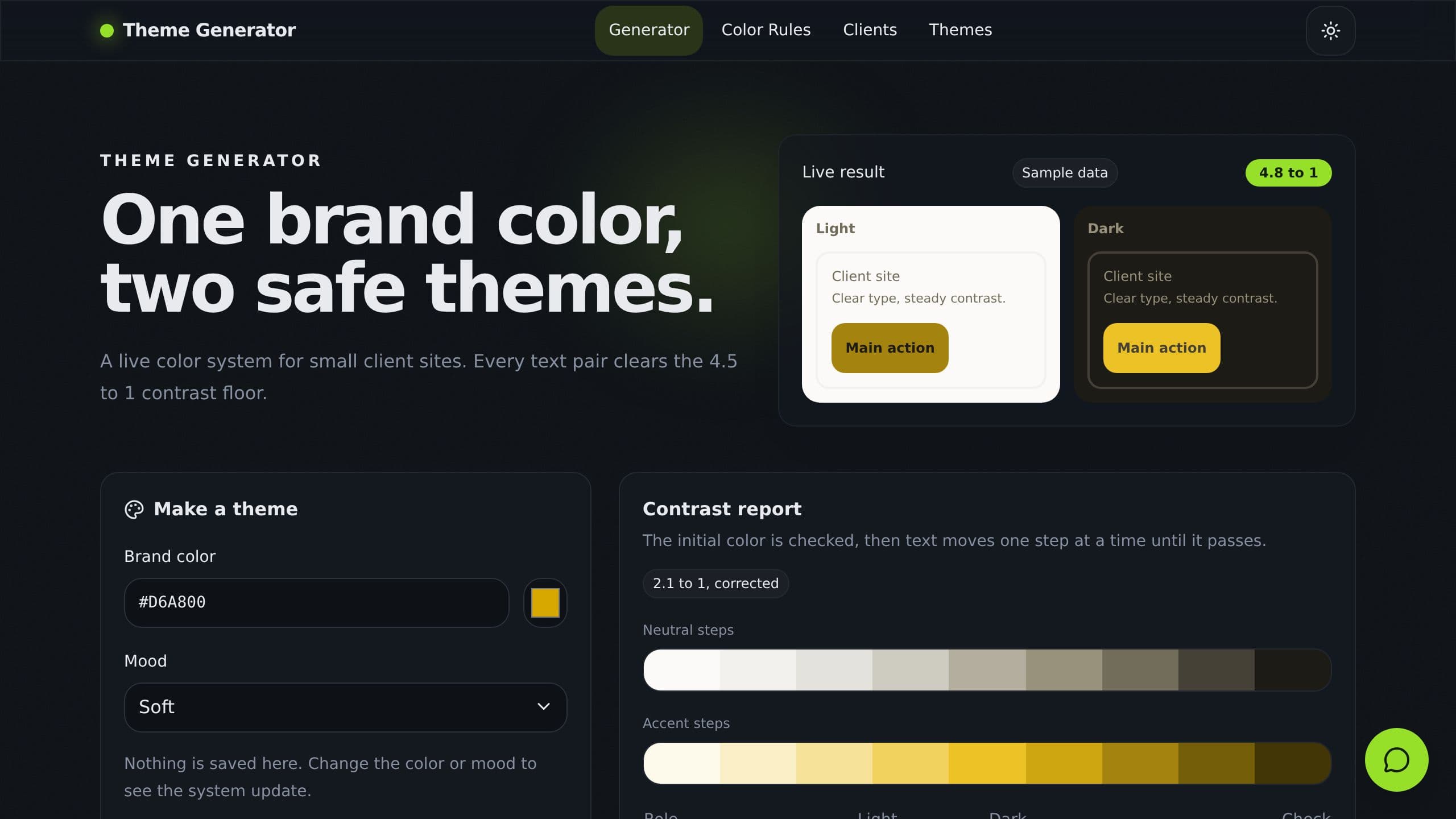 Theme Generator preview