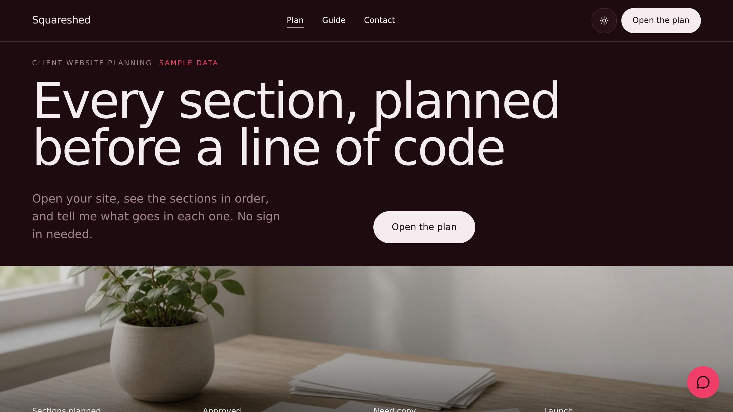 Squareshed Website Planner preview