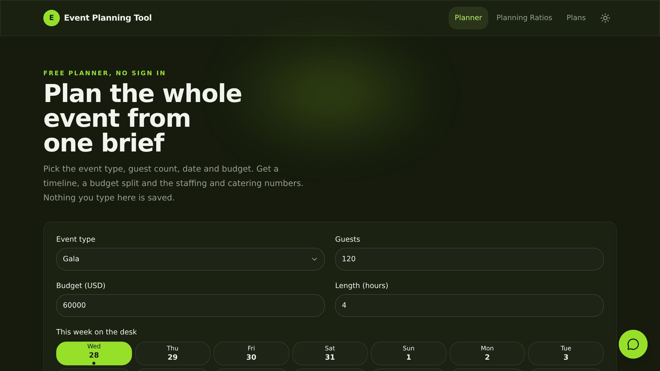 Event Planning Tool preview