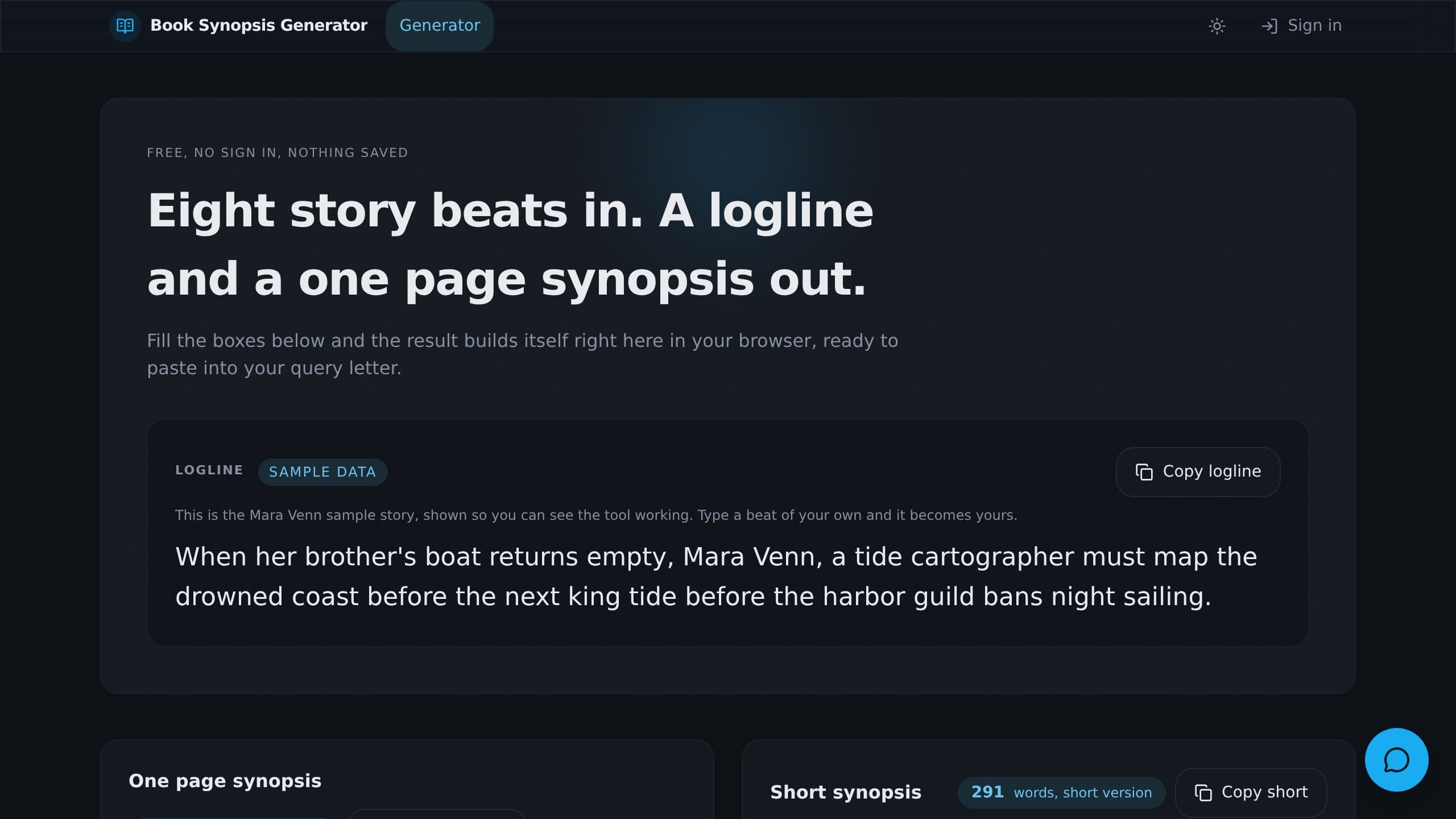 Book Synopsis Generator preview