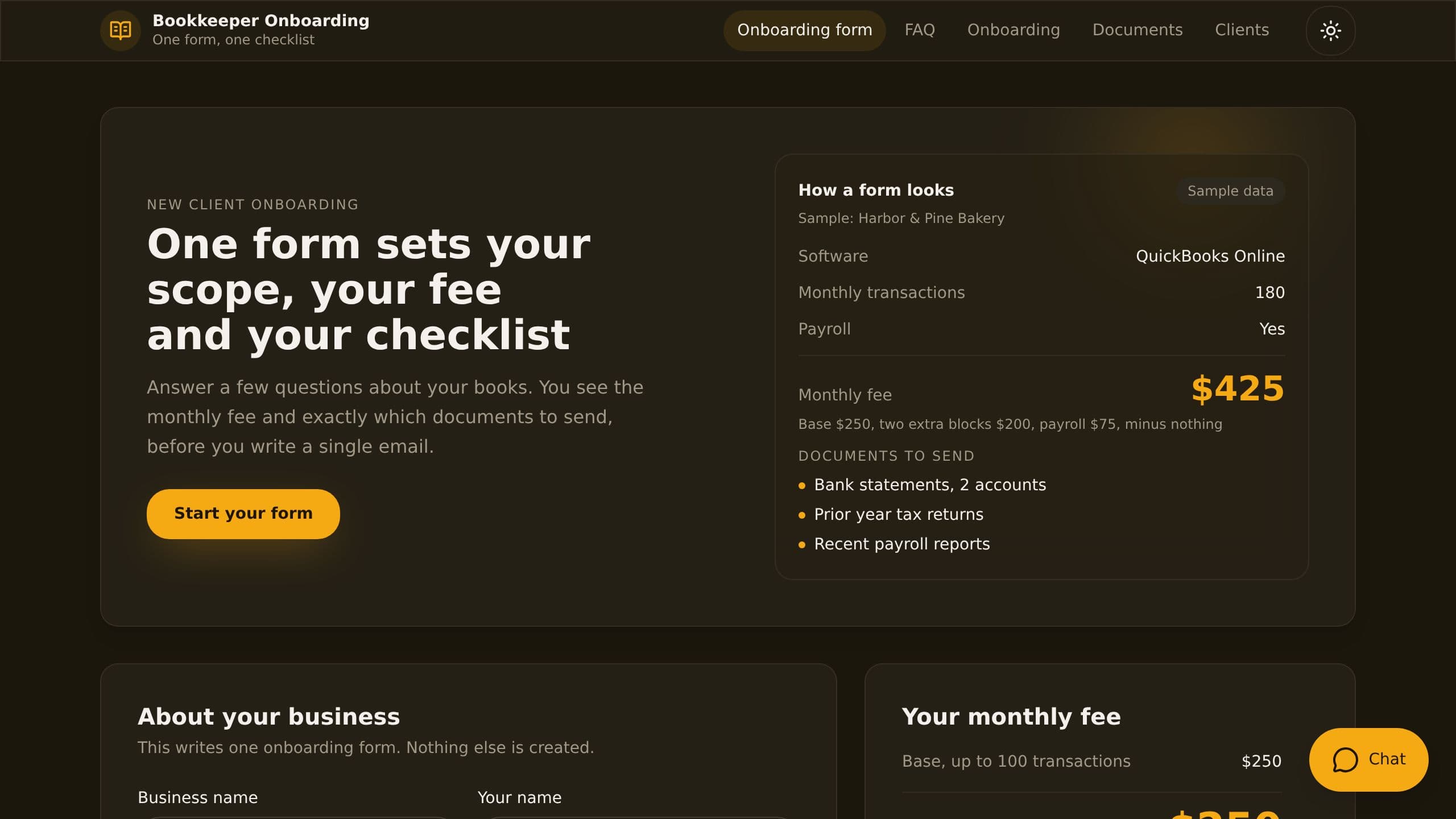 Bookkeeper Onboarding preview