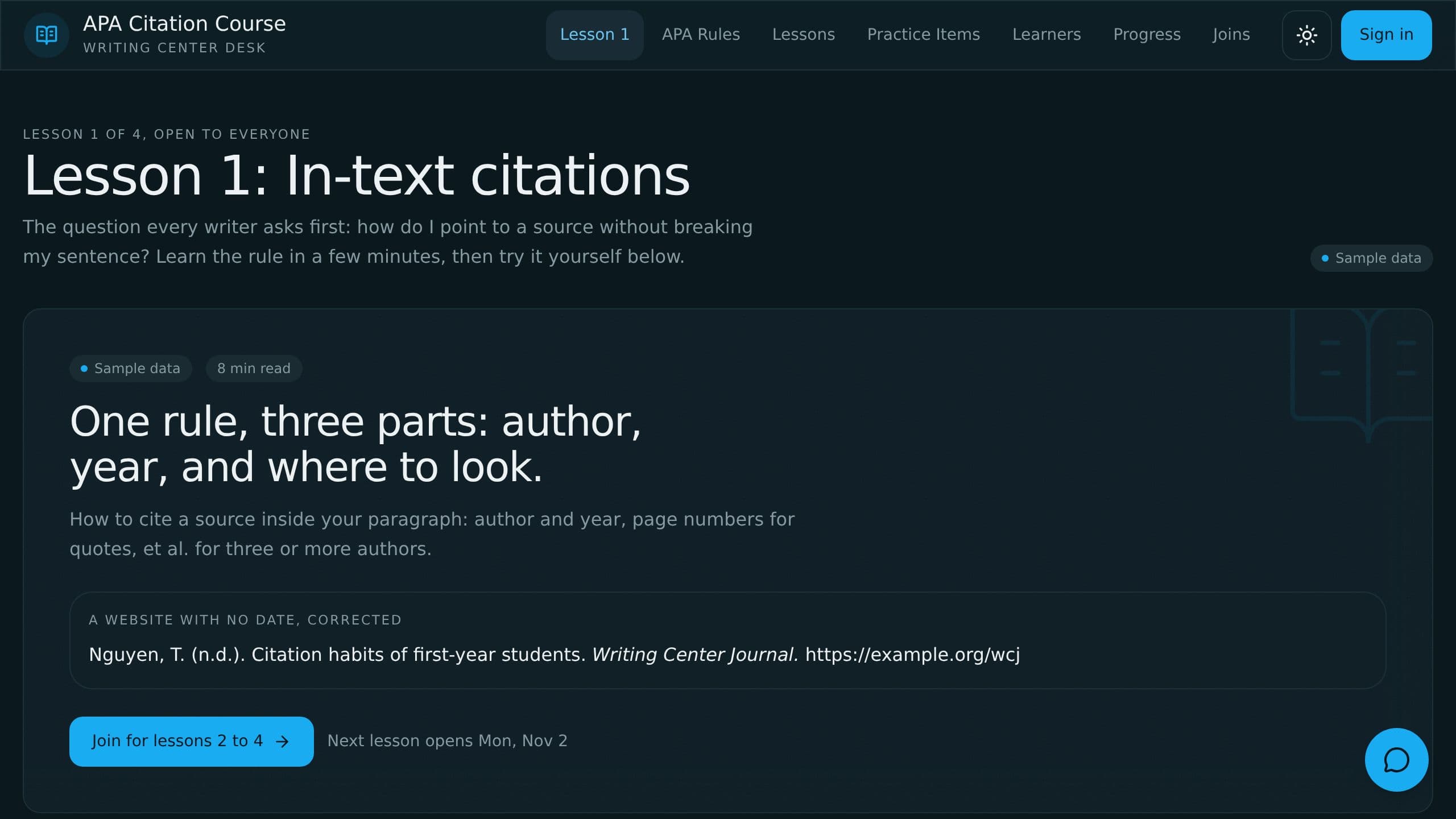 APA Citation Course preview