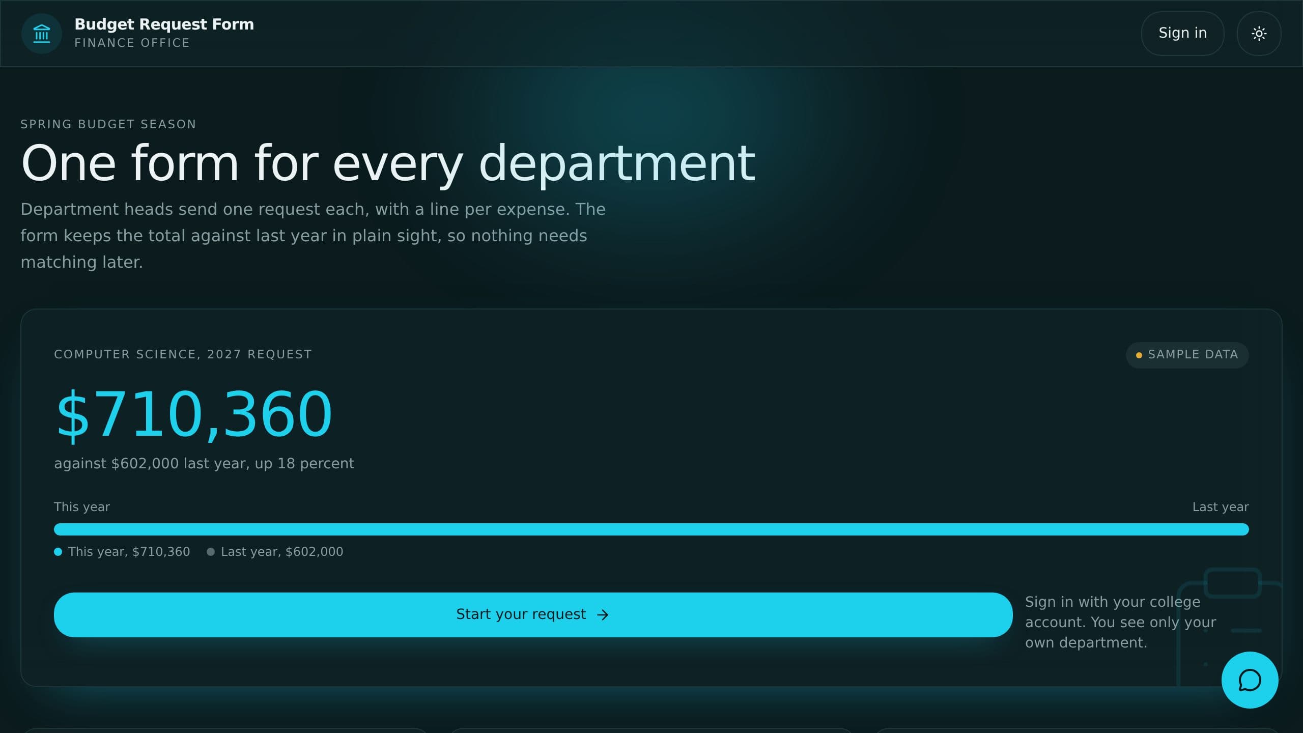 Budget Request Form preview