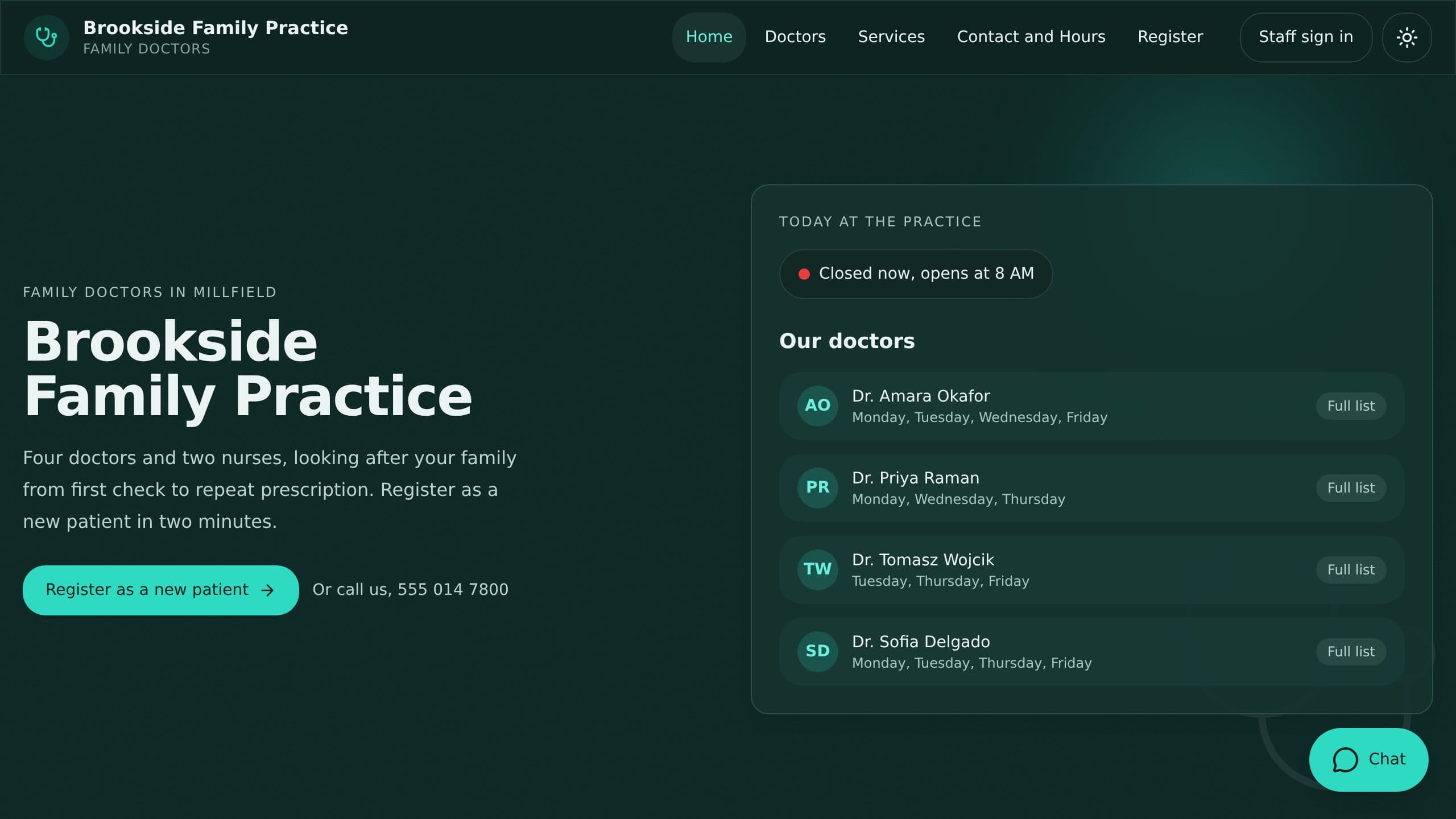 GP Practice Website preview