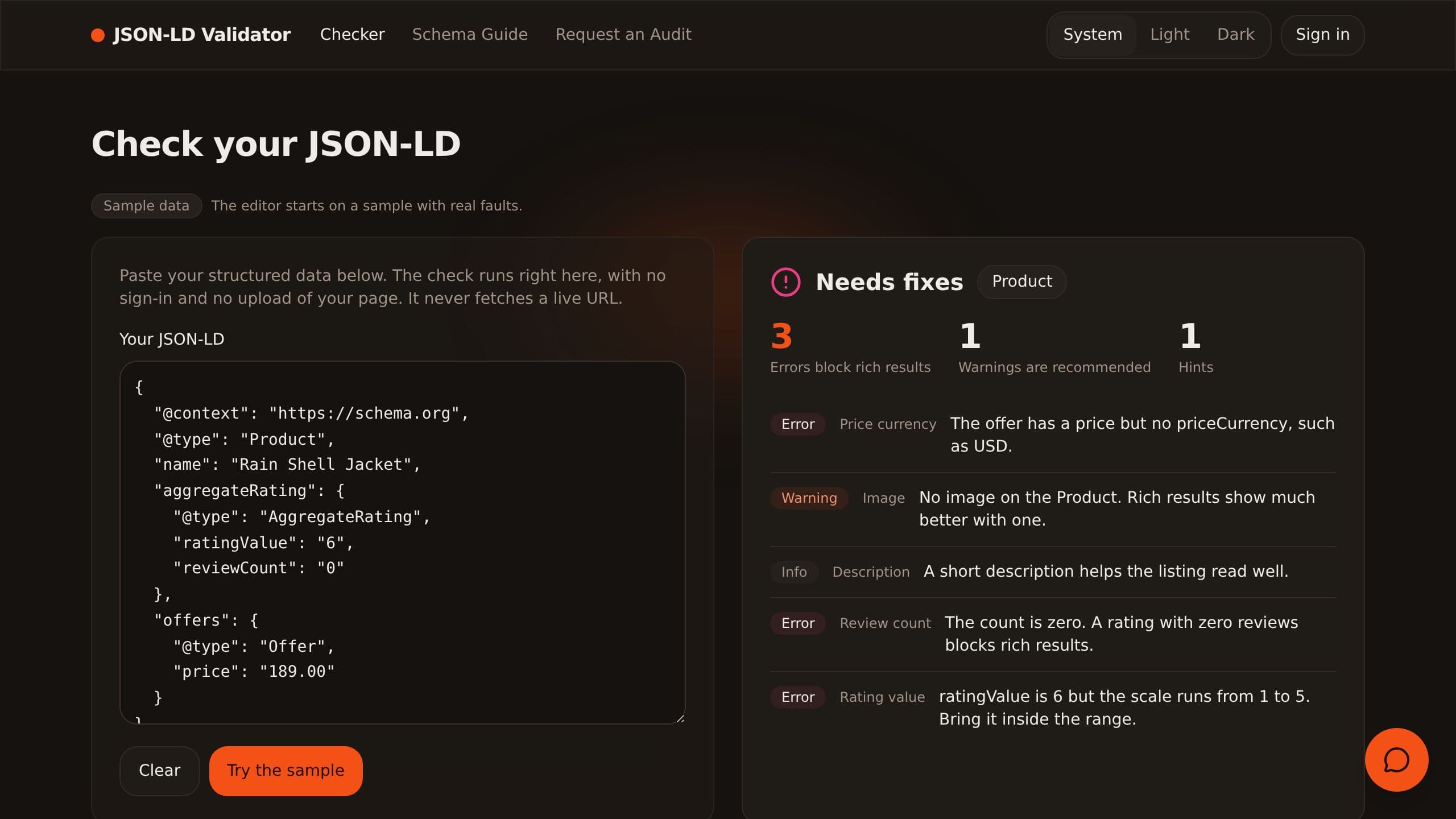 JSON-LD Validator preview