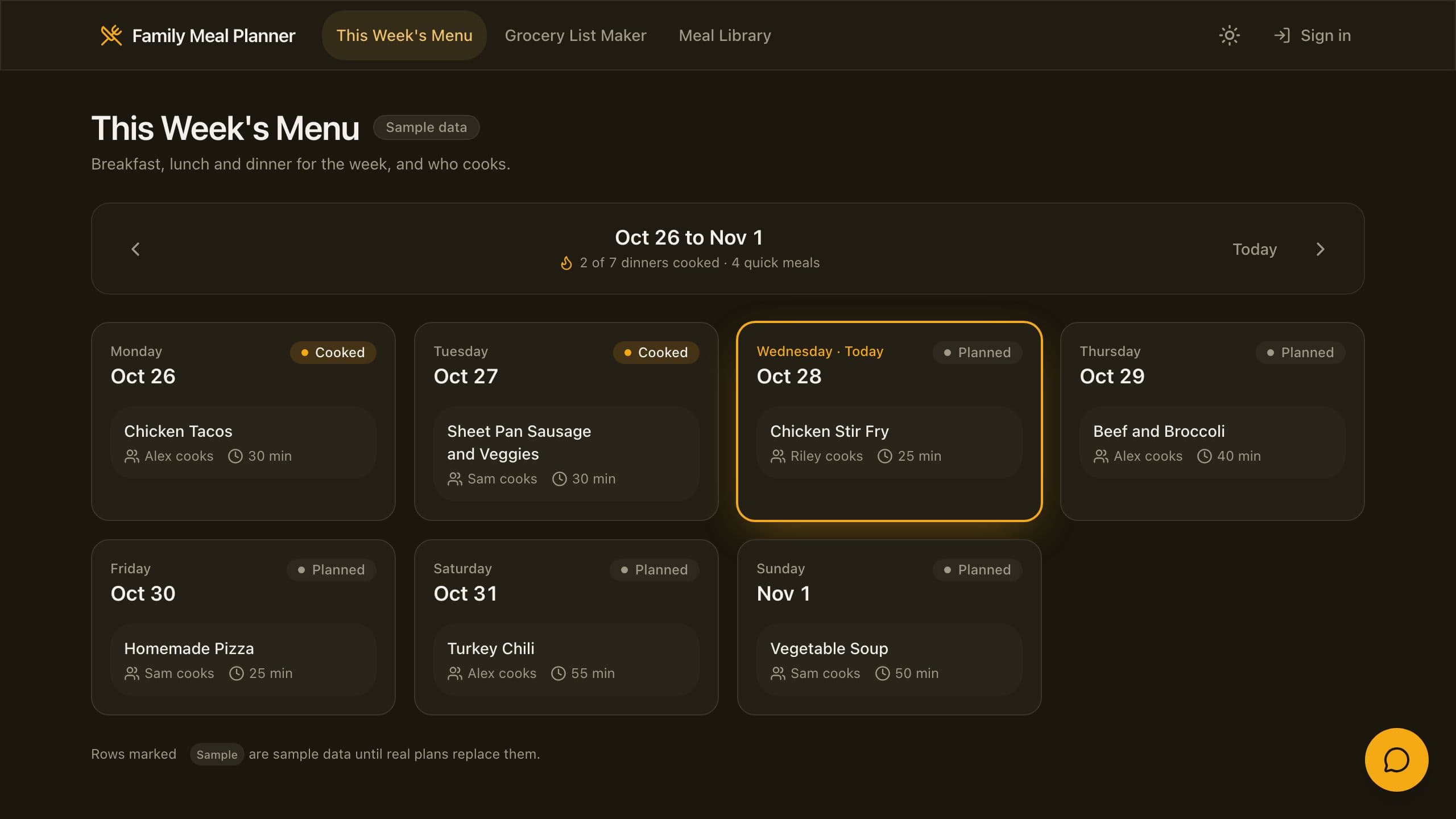 Family Meal Planner preview