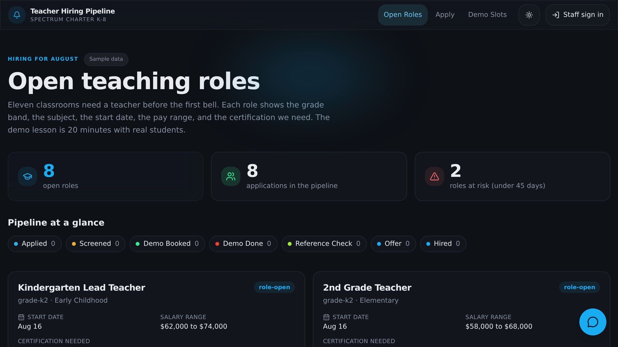 Teacher Hiring Pipeline preview