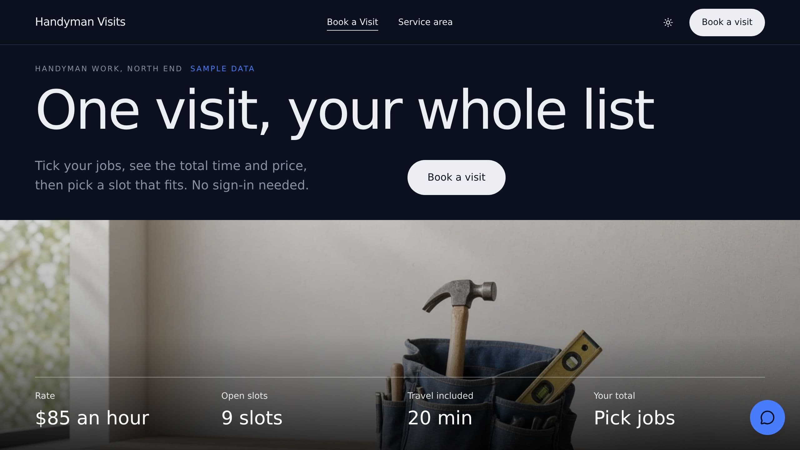 Handyman Visit Booking preview