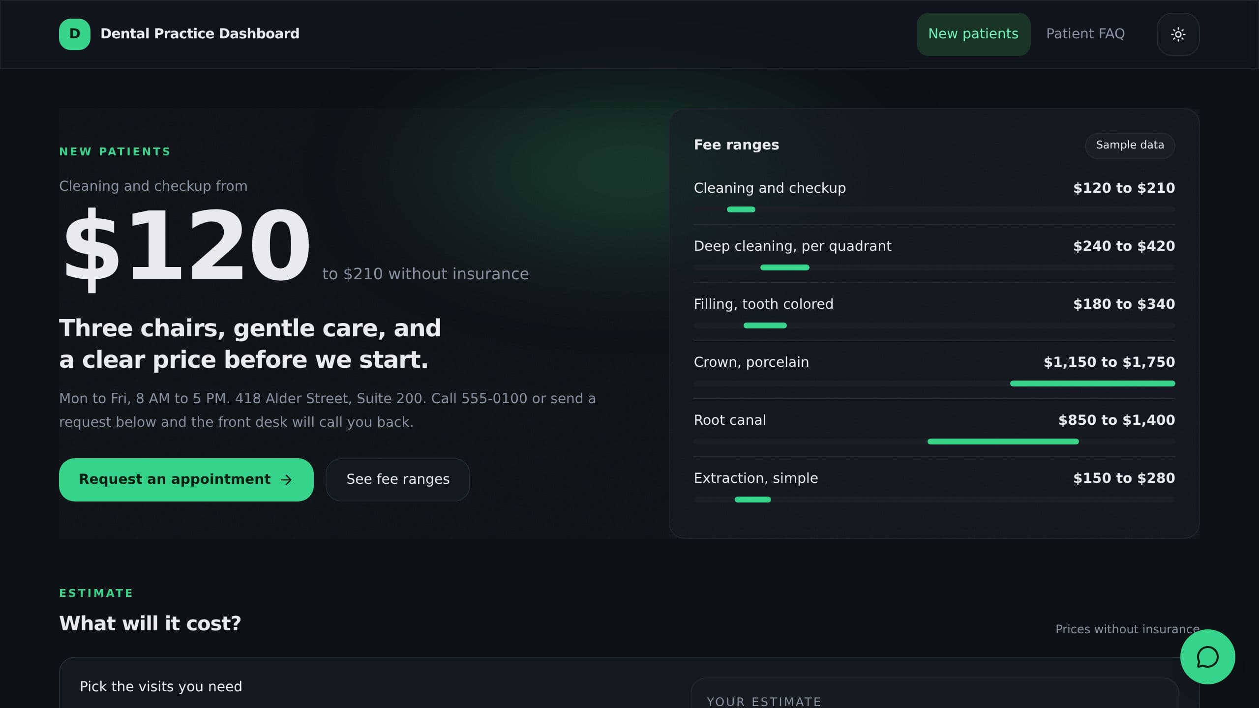 Dental Practice Dashboard preview