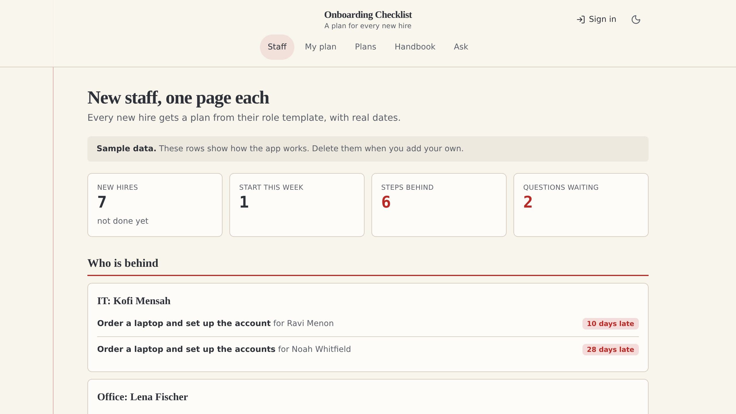 Employee Onboarding Checklist preview