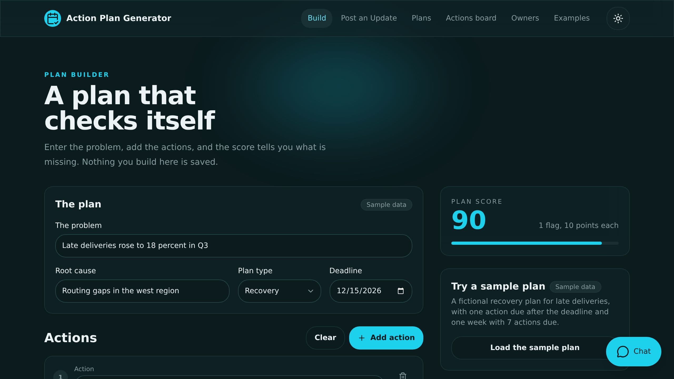 Action Plan Generator preview