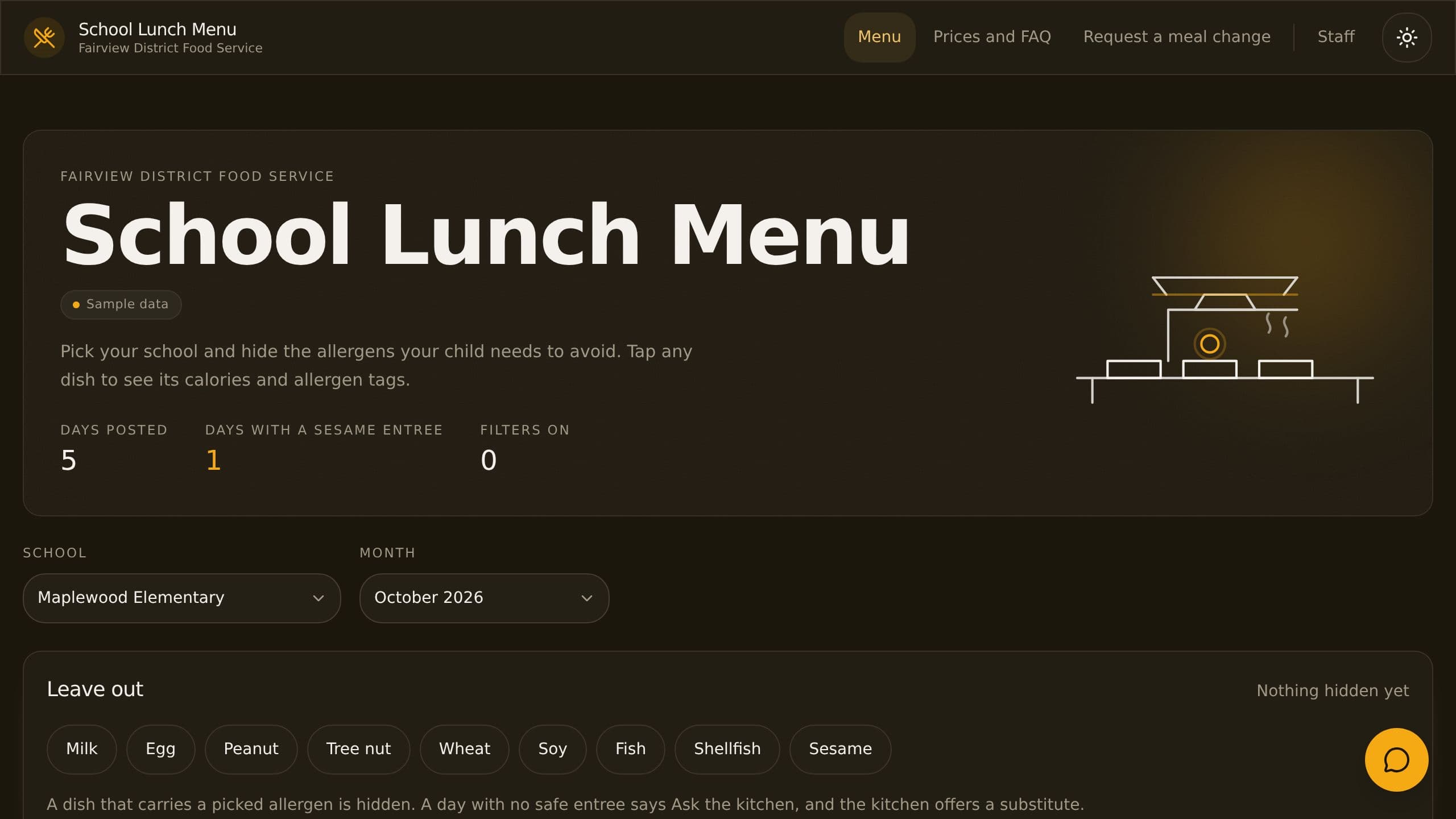 School Lunch Menu preview