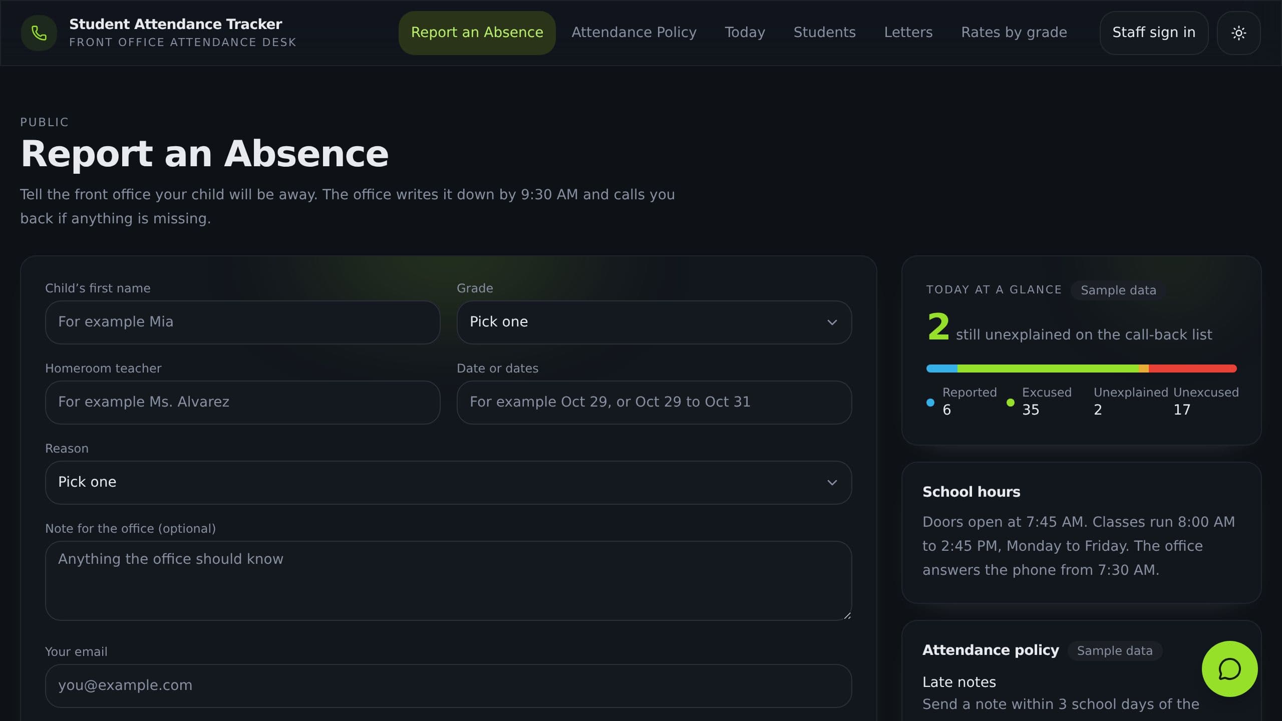 Student Attendance Tracker preview