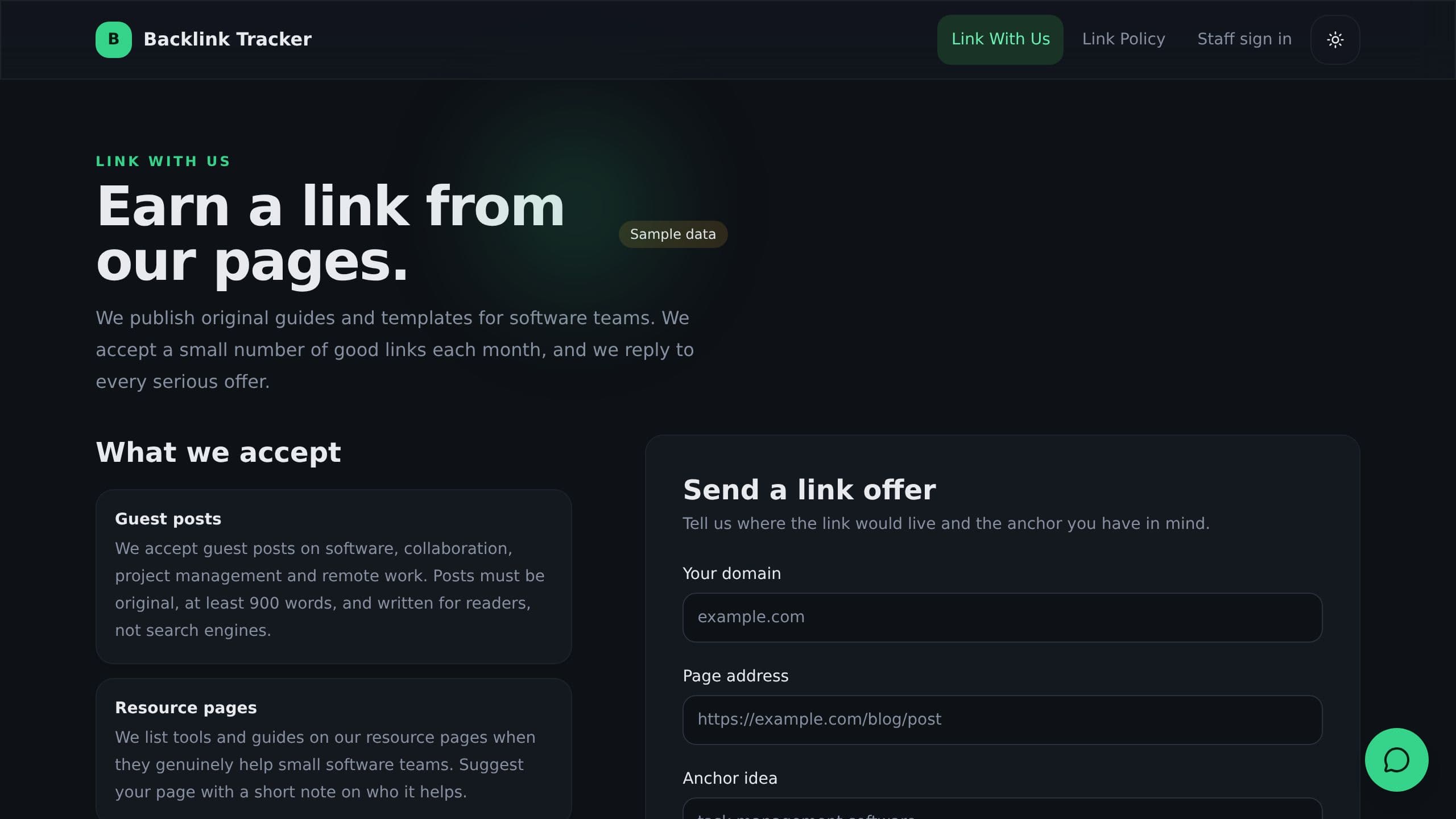 Backlink Tracker preview