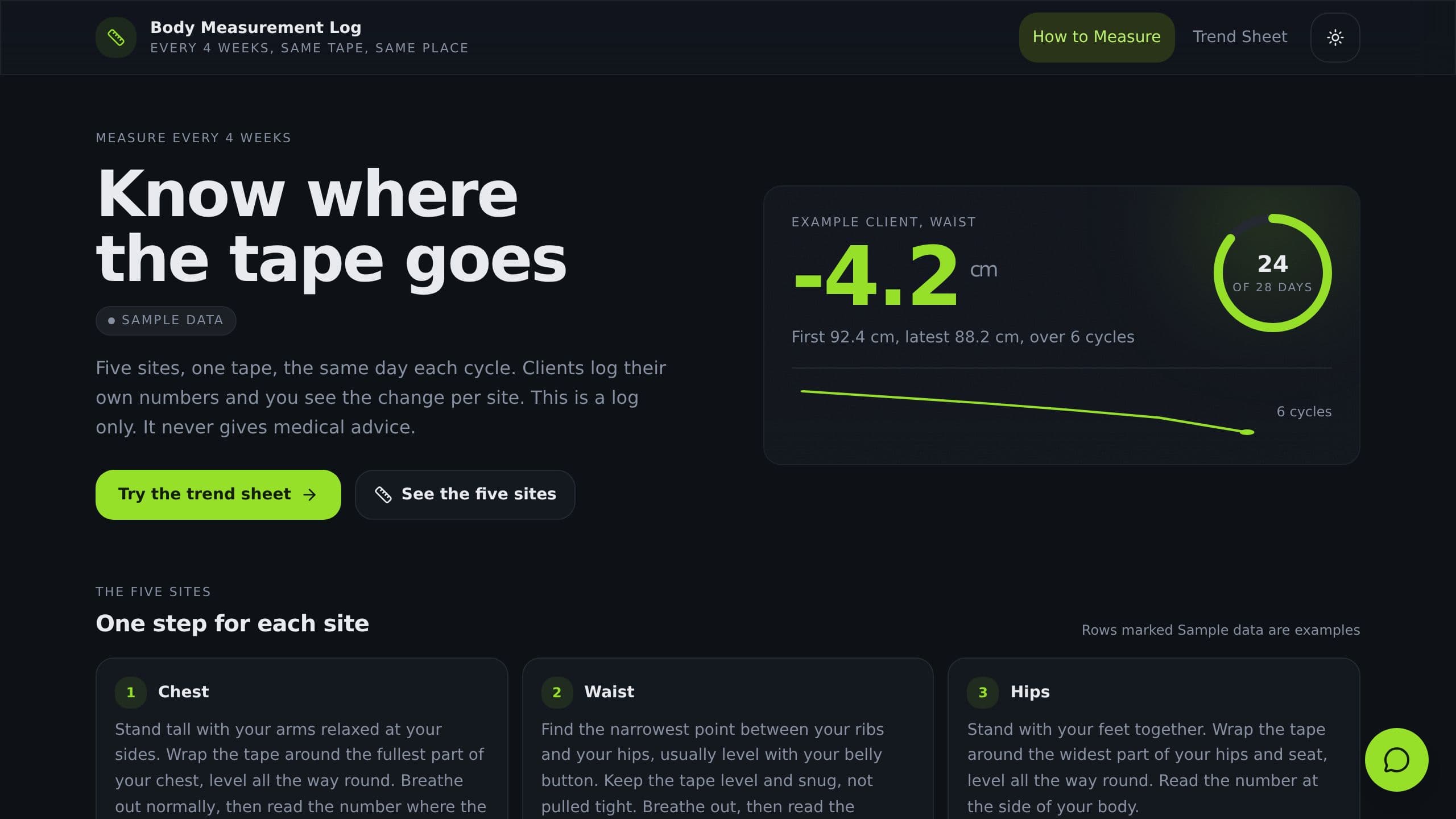Body Measurement Log preview