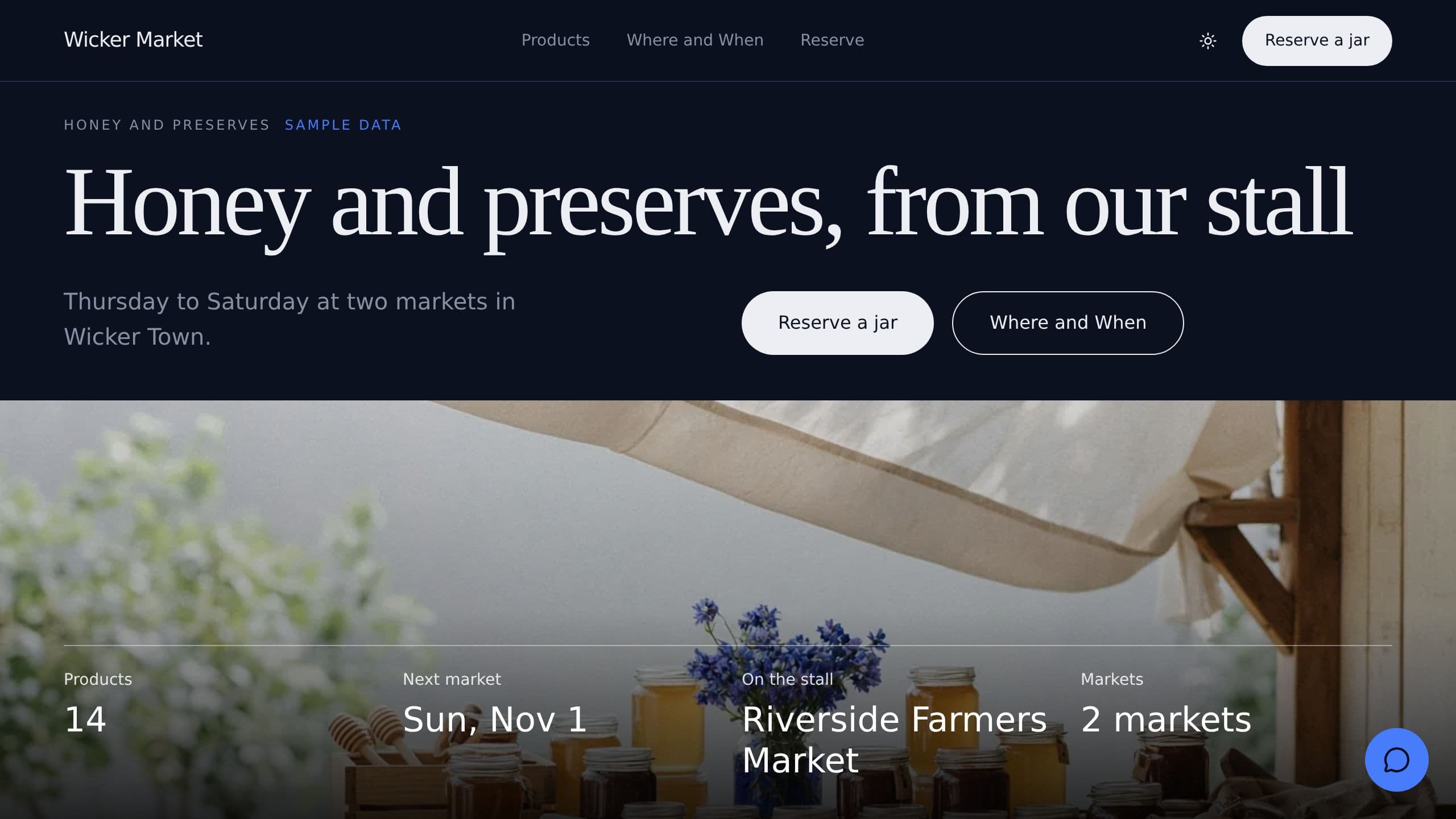 Wicker Market Website preview