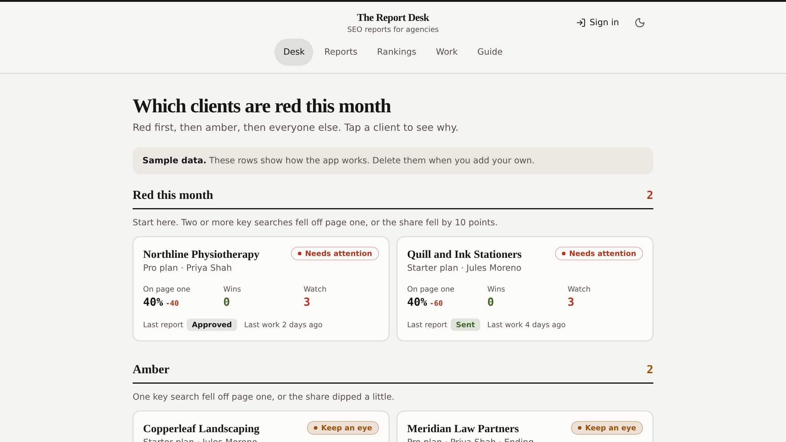 SEO Client Reports preview