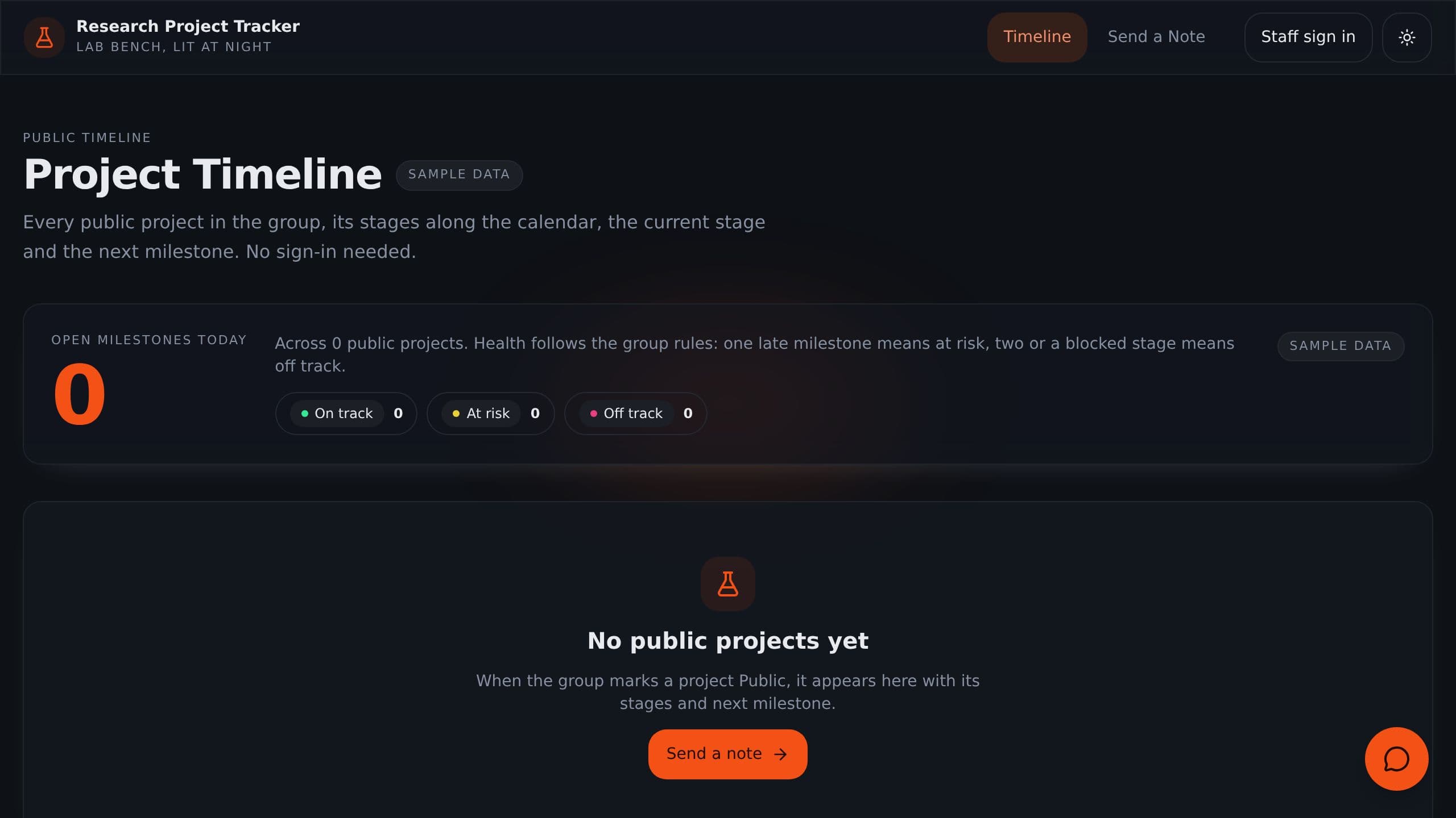 Research Project Tracker preview
