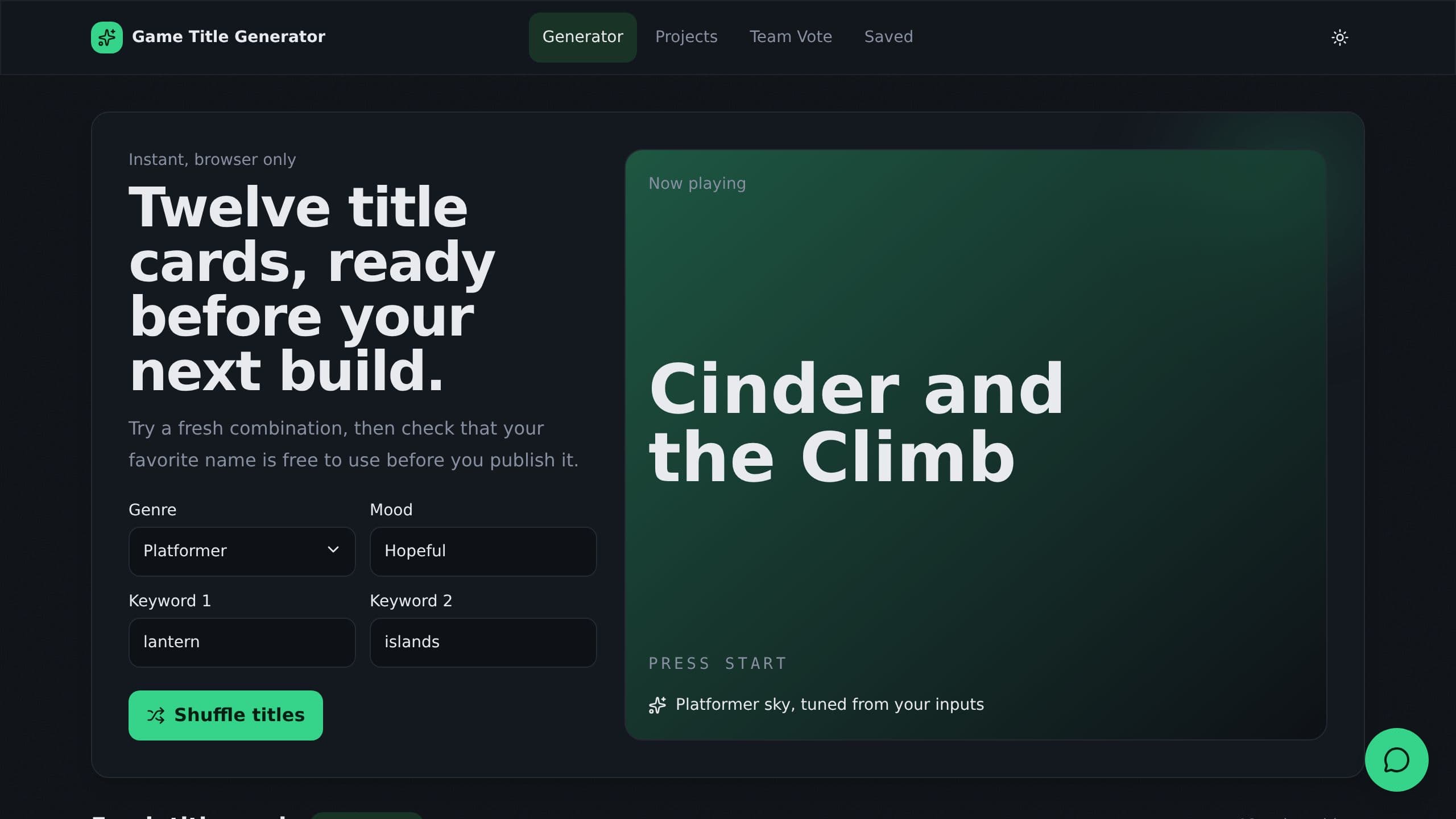 Game Title Generator preview