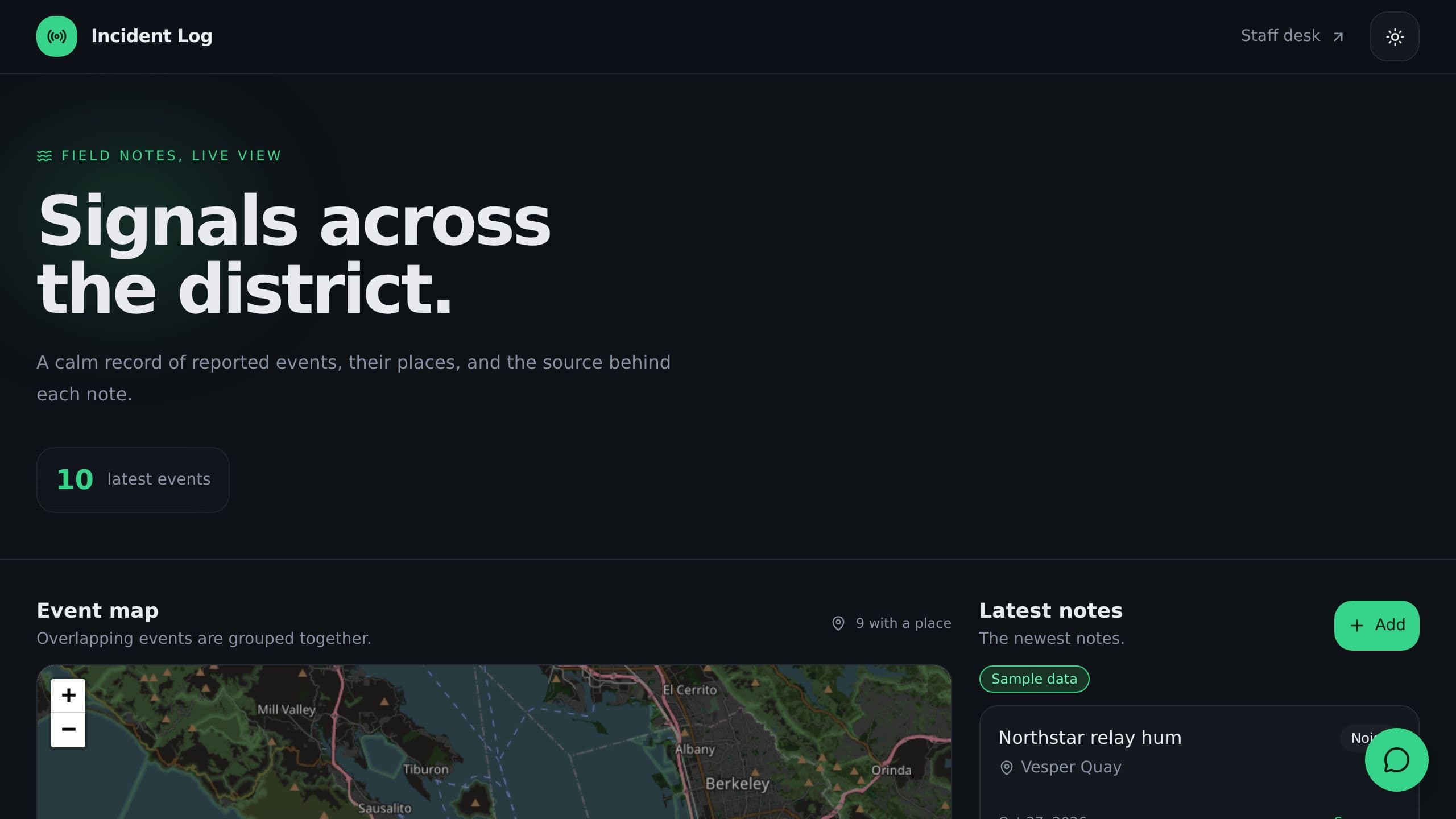 Incident Map Log preview