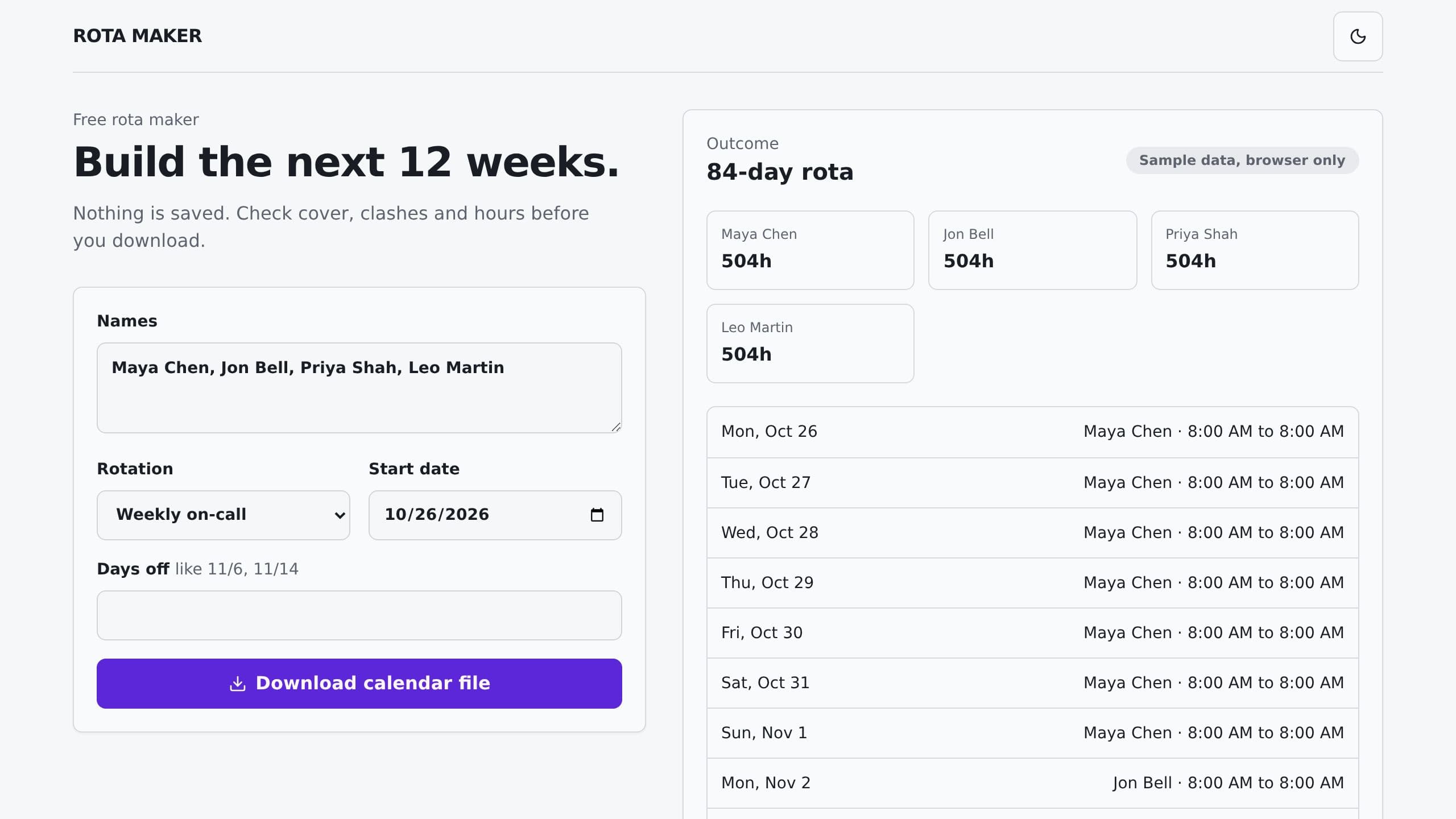 Rota Maker preview