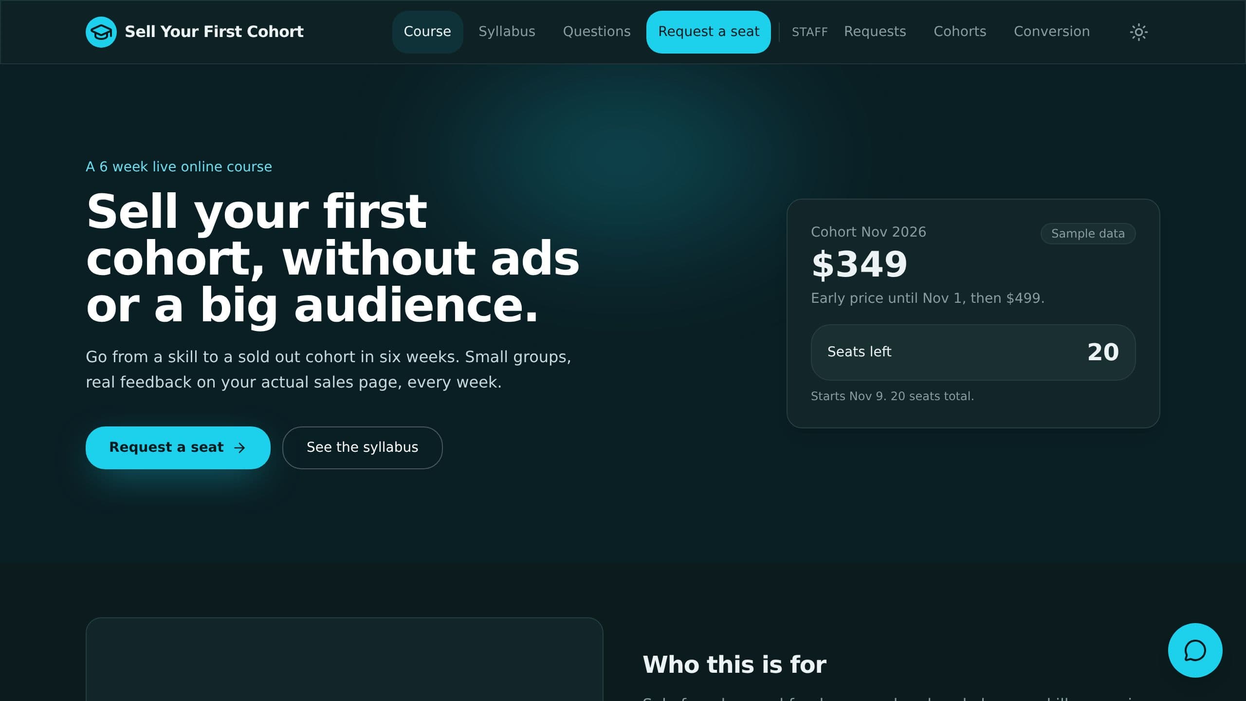 Course Sales Page preview