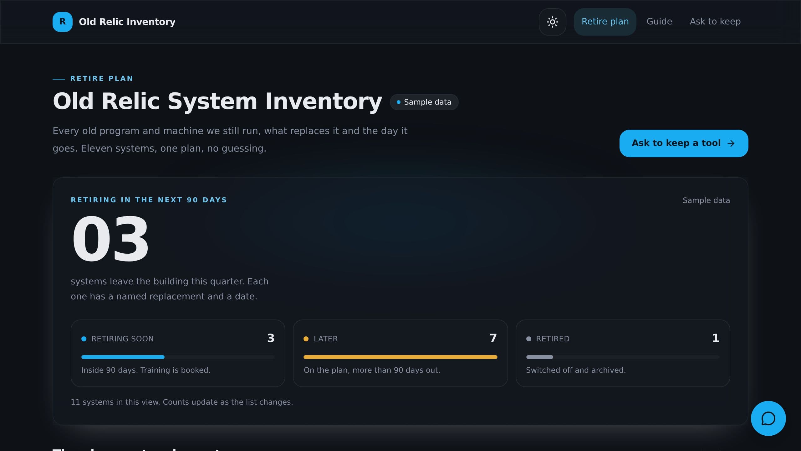Legacy System Inventory preview