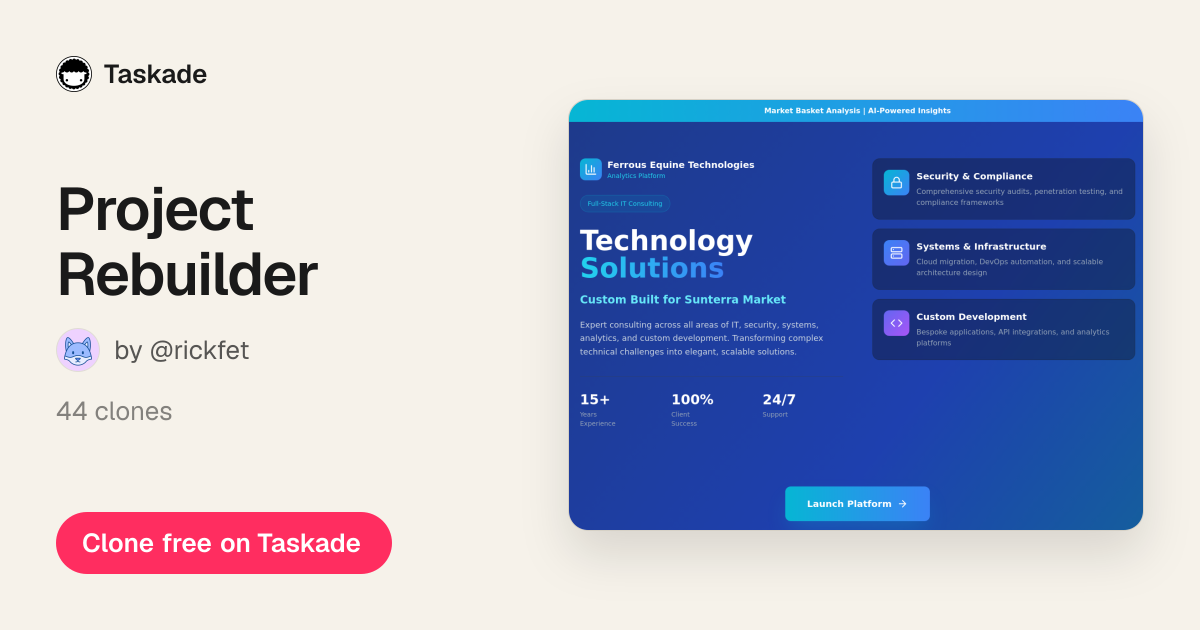 Project Rebuilder - Download Dashboards App by @rickfet | Taskade AI