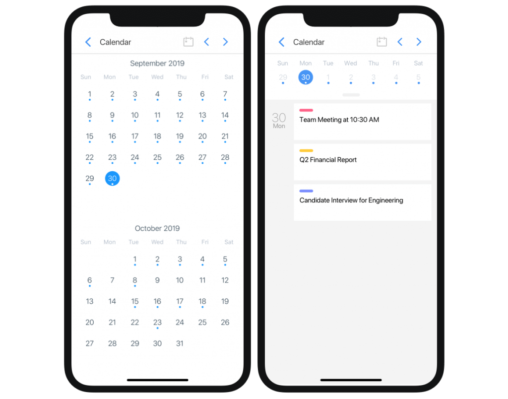 Taskade Mobile Calendar for Teams