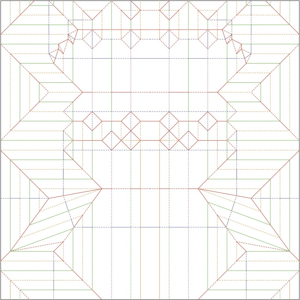 chrysina Beetle crease pattern