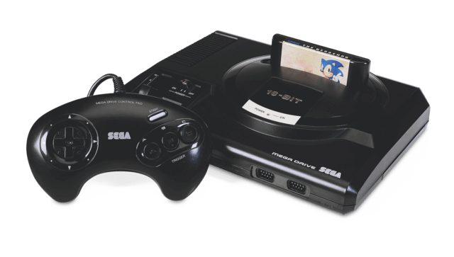 SEGA Mega Drive/Genesis with a controller.