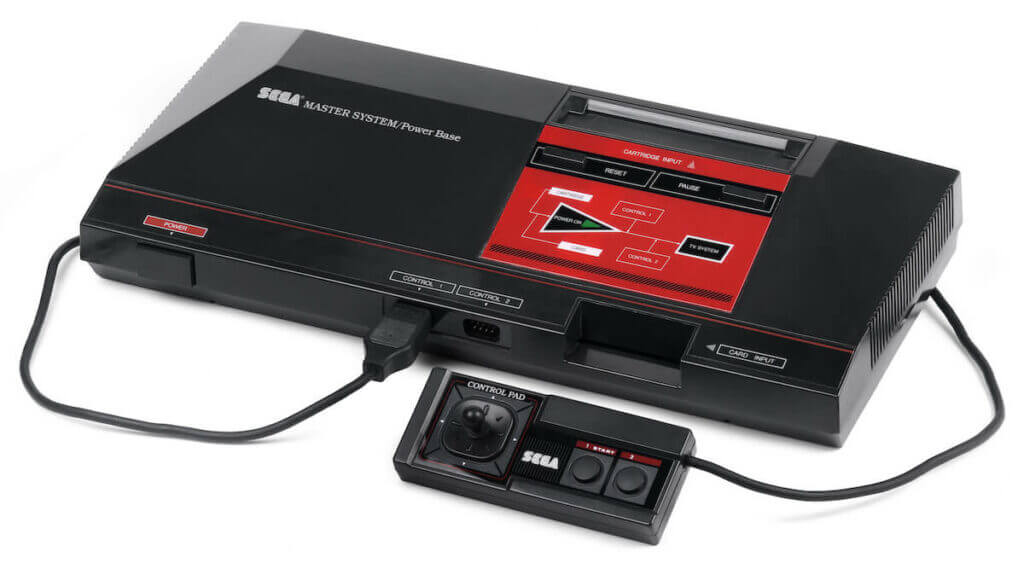 Sega Master System (US) with a controller.