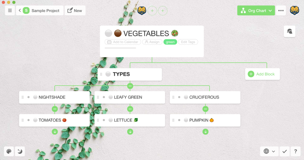 Taskade Org Chart view.