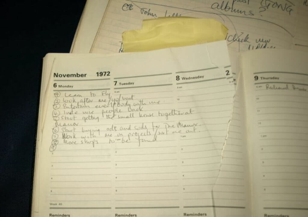 Richard Branson's 1972 to-do list .