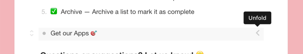 Unfolding sub-tasks in Taskade.