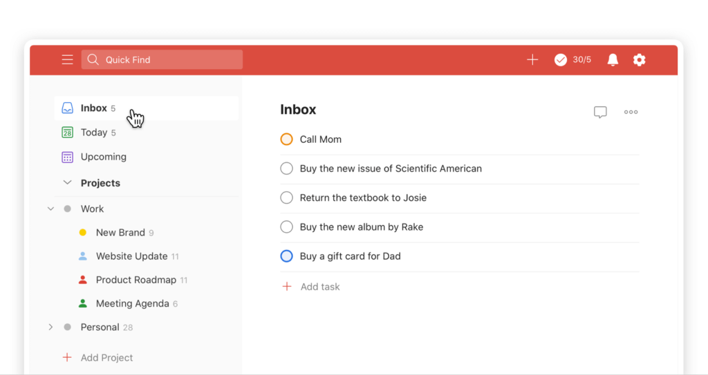 Create to-do lists with todoist