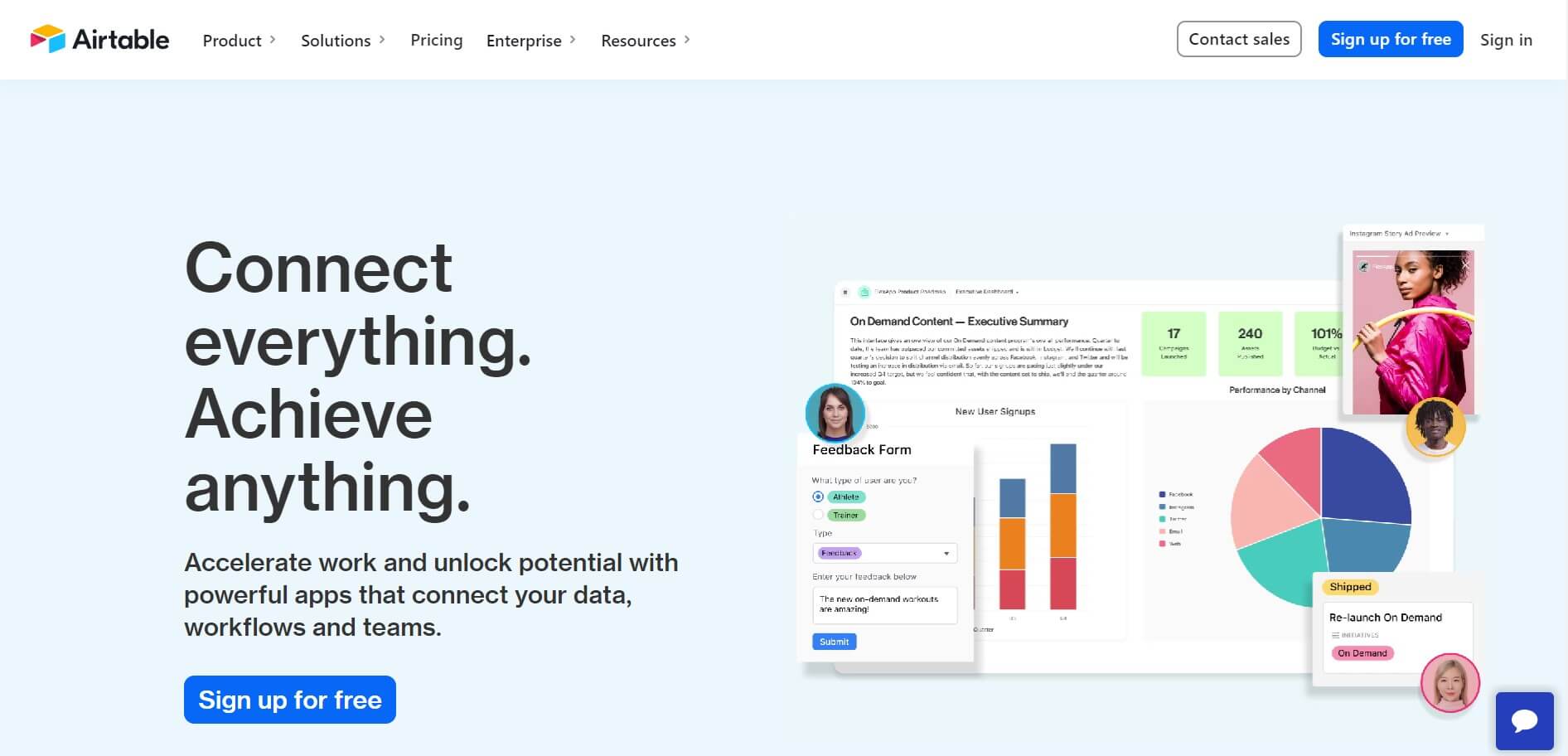 Airtable user interface.