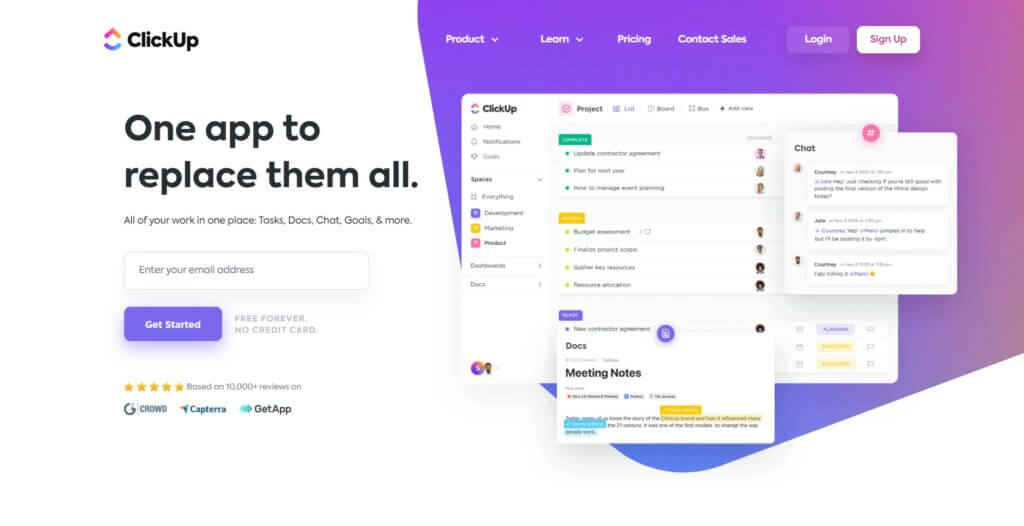 Manage teams and projects with ClickUp