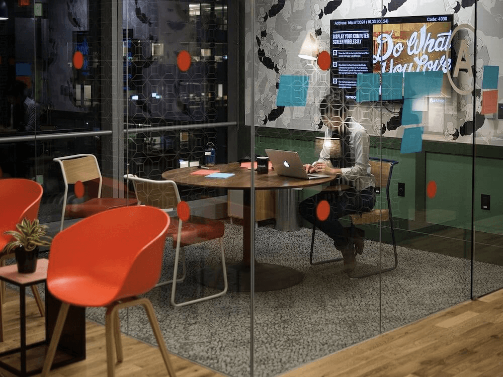 A WeWork coworking space.