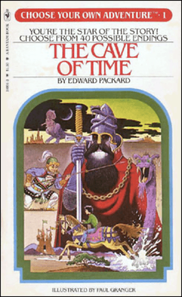 The Cave of Time, a “Choose Your Own Adventure” book cover.