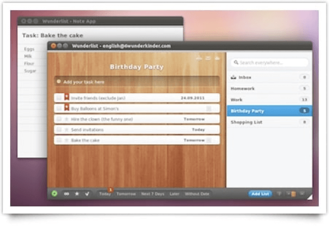 Wunderlist native Linux app.