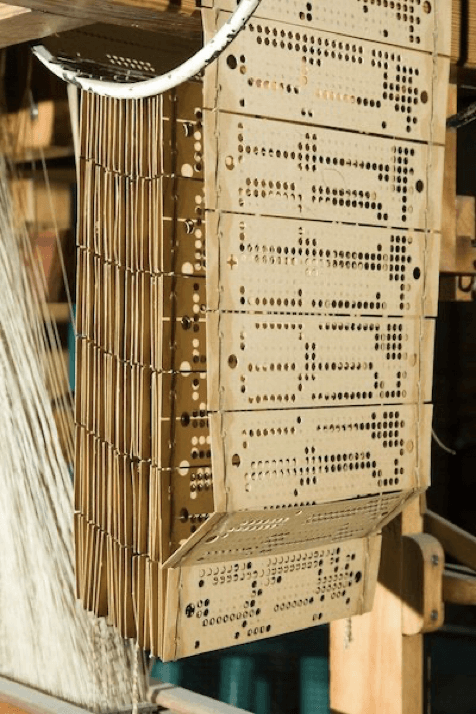 Early punch cards designed by Joseph Marie Jacquard in 1804.