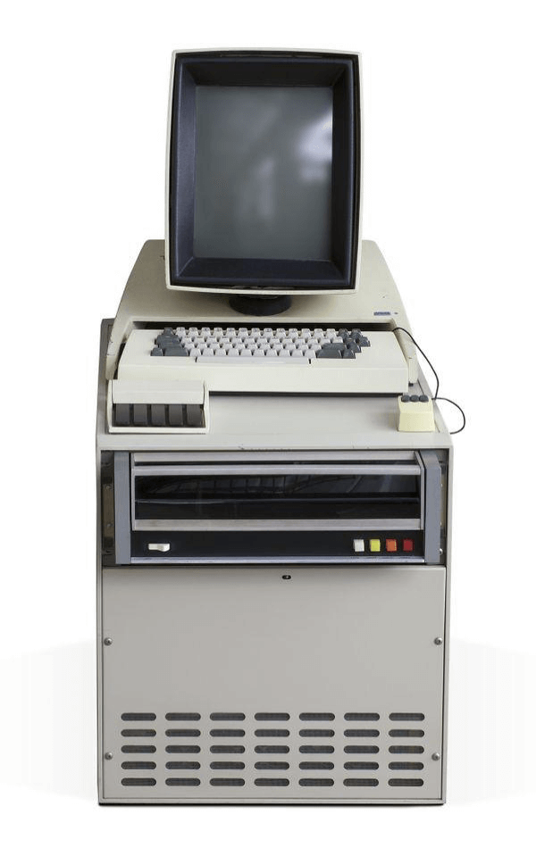 Xerox Alto I with monitor, mouse, and keyboard.