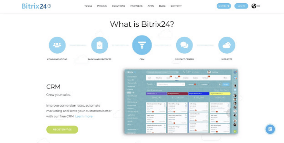 Bitrix24 user interface.