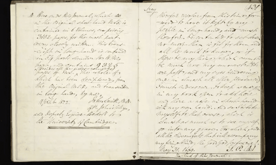 A transcription of Pepys’ diary at the National Maritime Museum.