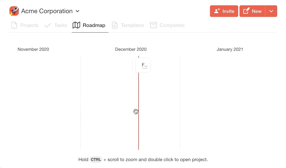 Taskade Roadmap feature.