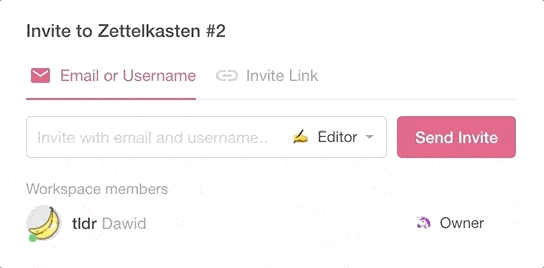 Adding a new Project member with @mention in Taskade.