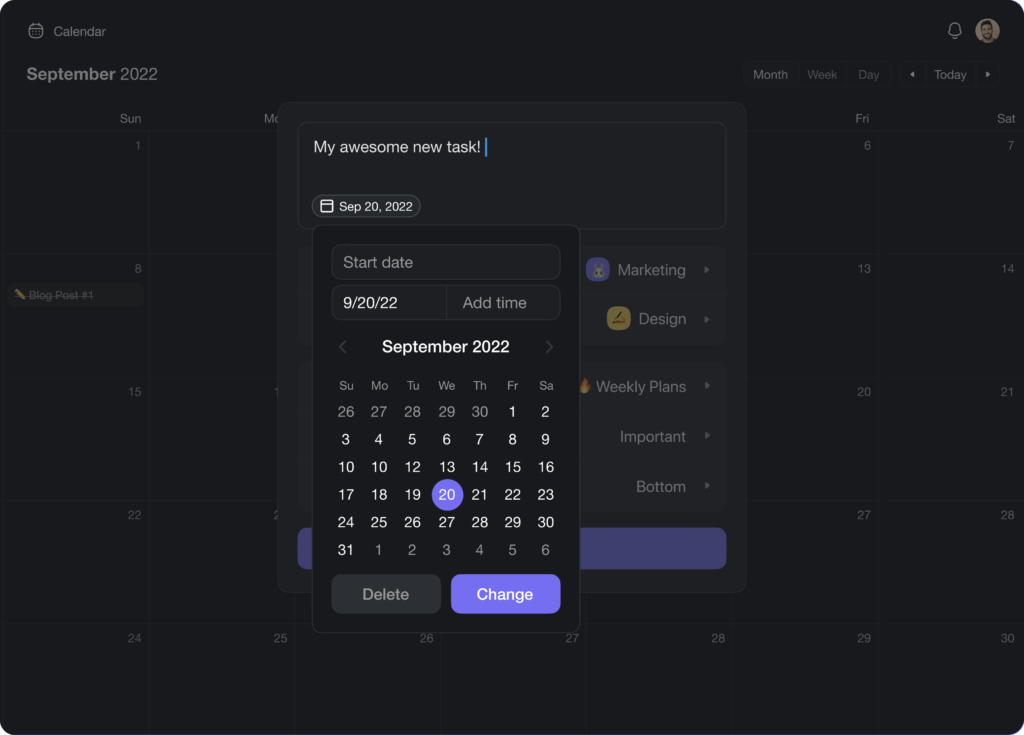 calendar add tasks