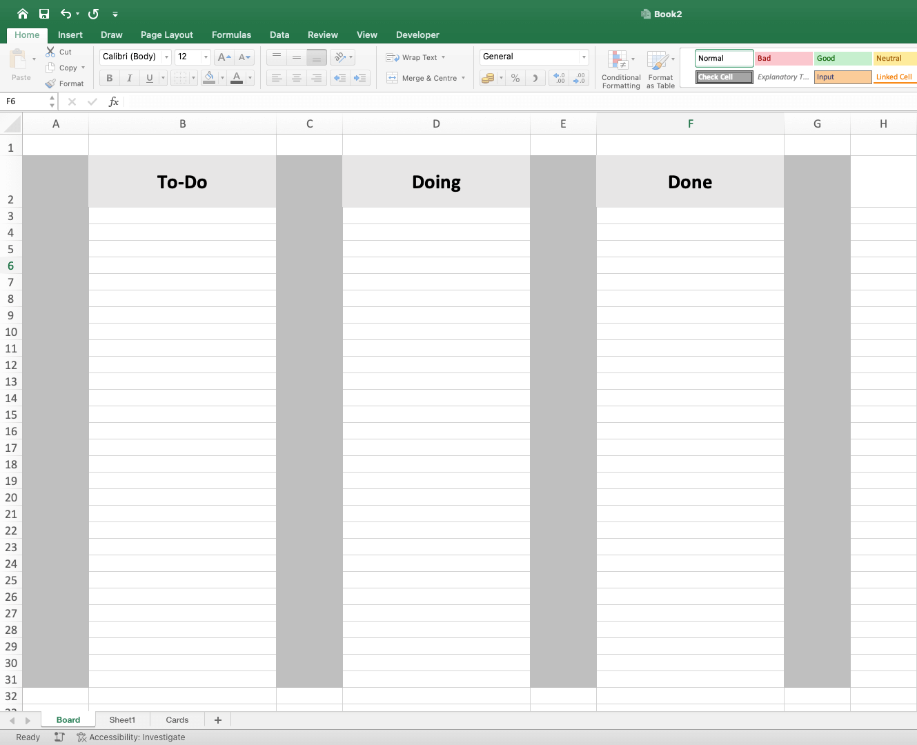 Worksheet tabs in Excel.