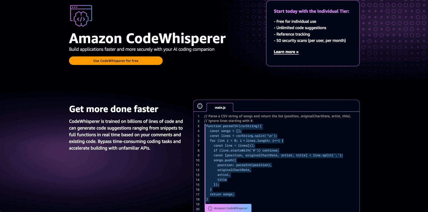 Amazon CodeWhisperer | Taskade